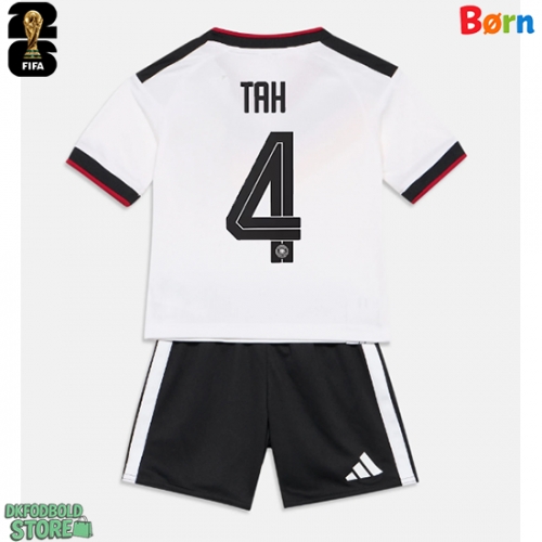 Tyskland Jonathan Tah #4 Replika Babytøj Hjemmebanesæt Børn VM 2026 Kortærmet (+ Korte bukser)